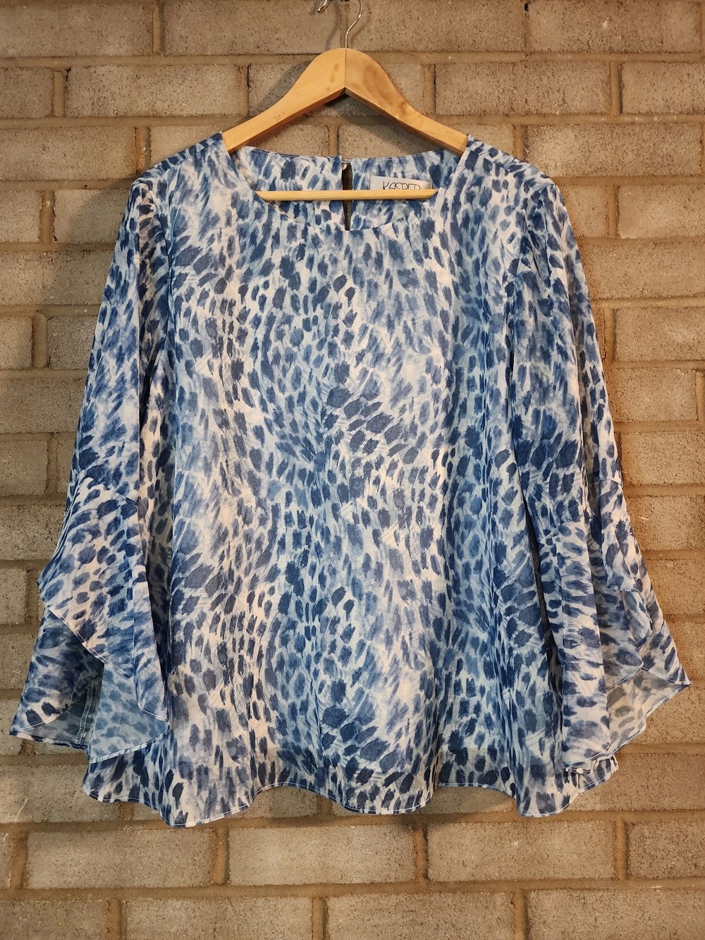 Kasper Blue Print Flowing Women's Blouse
